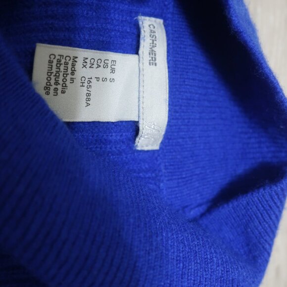 H&M Cashmere Royal Blue Mockneck S EUC - Picture 5 of 5